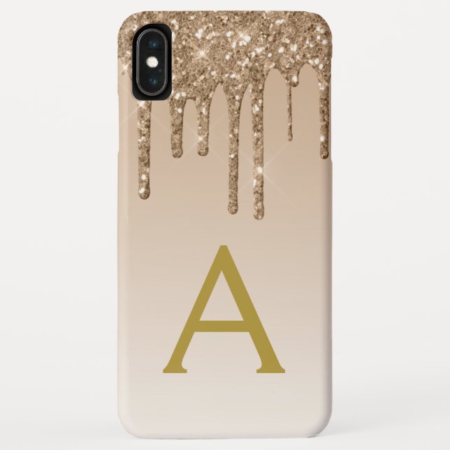 Gold Bling Luxury Sparkle Glitzer Monogram Case-Mate iPhone Hülle (Rückseite)
