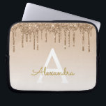 Gold Bling | Luxus Funkelnd Glitzer Monogram Laptopschutzhülle<br><div class="desc">Gold Bling Ombre Sparkle und Imitats Dripping Glitzer Girly Modern Monogram First Name and Initial Laptop Case. Bitte kontaktieren Sie den Designer,  um passende Artikel zu erhalten.</div>
