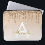 Gold Bling | Luxus Funkelnd Glitzer Monogram Laptopschutzhülle<br><div class="desc">Gold Bling Ombre Sparkle und Imitats Dripping Glitzer Girly Modern Monogram First Name and Initial Laptop Case. Bitte kontaktieren Sie den Designer,  um passende Artikel zu erhalten.</div>