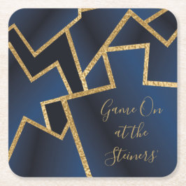 Gold Blue Dreidels Rechteckiger Pappuntersetzer