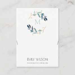GOLD BLUE FOLIAGE MONOGRAM BRACELET DISPLAY LOGO VISITENKARTE