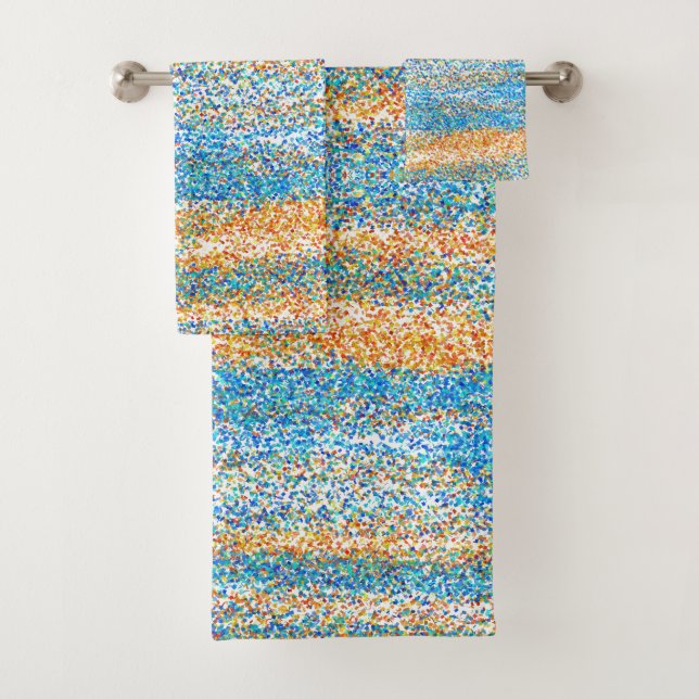 Gold Blue Glitzer Abstrakt Badhandtuch Set (Insitu)