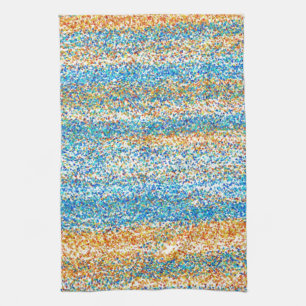 Gold Blue Glitzer Abstrakt Geschirrtuch