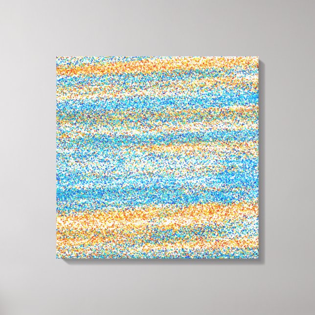 Gold Blue Glitzer Abstrakt Leinwanddruck (Vorderseite)