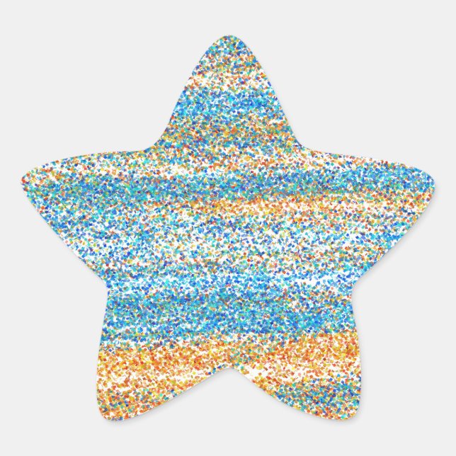 Gold Blue Glitzer Abstrakt Stern-Aufkleber (Vorderseite)