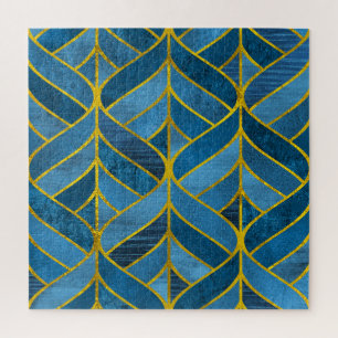 Gold Blue Grunge Muster