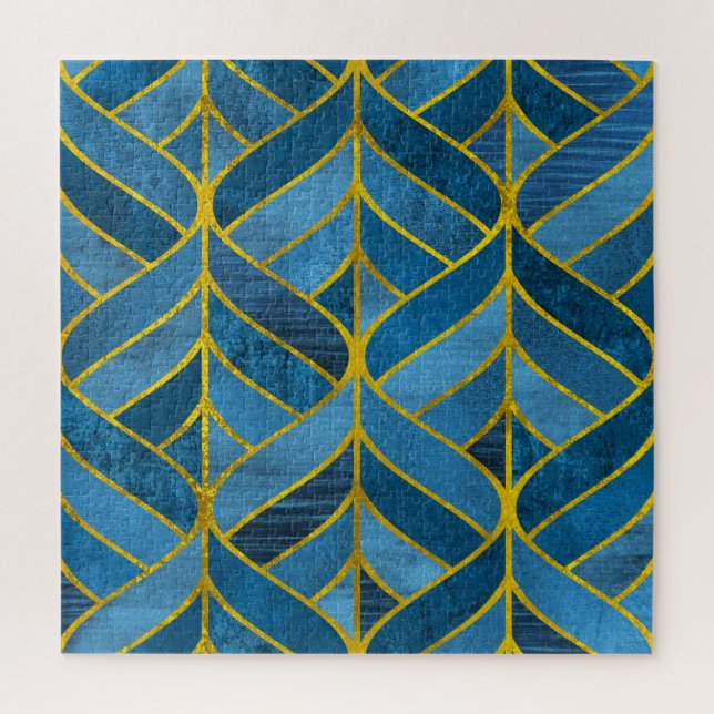Gold Blue Grunge Muster (Vertikal)