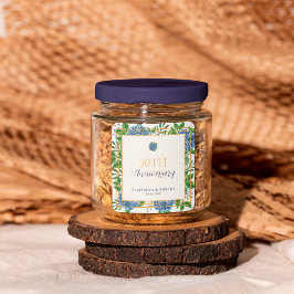 Gold Blue Hydrangea Party zum 30. Jahrestag der Ho Quadratischer Aufkleber