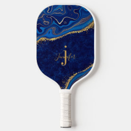 Gold Blue Individuelle Name Monogram Pickleball Pa Schläger