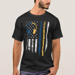 Gold Blue Line 911 Polizei Dispatcher erste Antwor T-Shirt