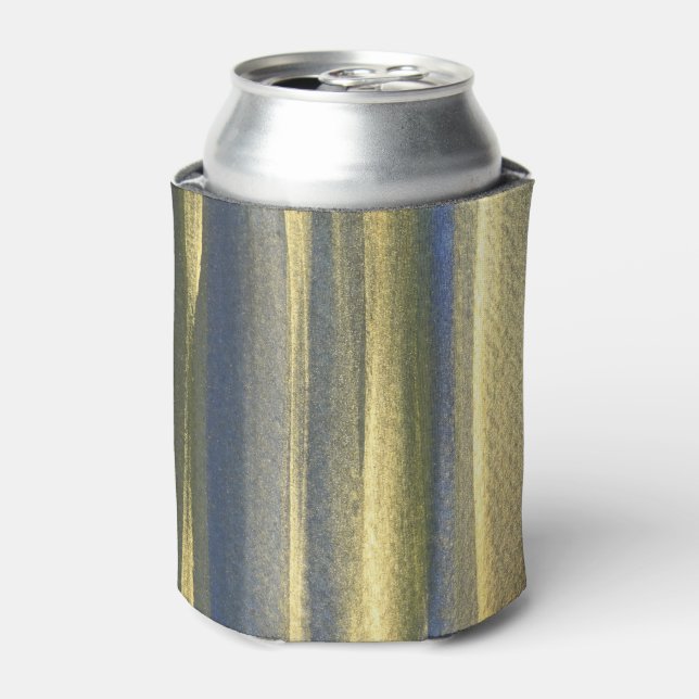 Gold Blue Lines Custom Can Cooler Dosenkühler (Kanne Vorderseite)