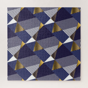 Gold Blue Luxe: Geometrisches nahtloses Muster