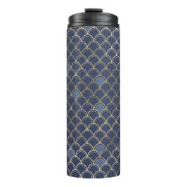 Gold & Blue Mermaid Thermosbecher