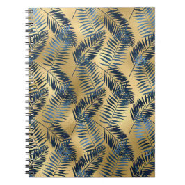 Gold Blue Palm Leaf Journal  Notizblock