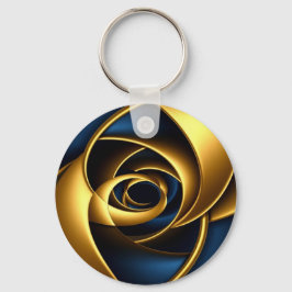 gold blue spiral abstract vortex pattern luxury ge schlüsselanhänger