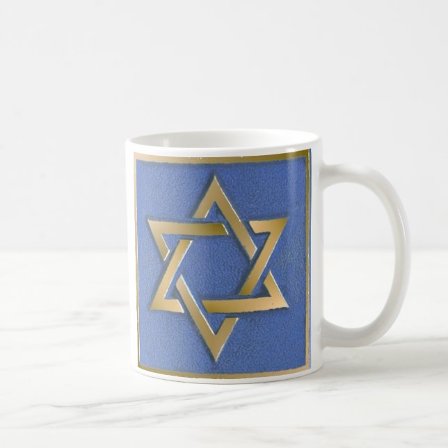 Gold Blue Star de David Art Blocs de café Mug (Droite)