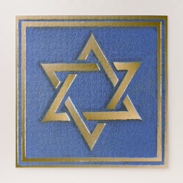 Gold Blue Star von David Art Panel (Vertikal)