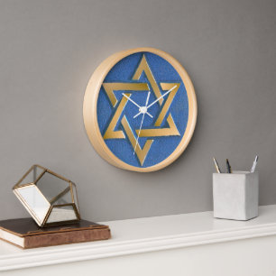 Gold Blue Star von David Art Panel Krawatte oder L Uhr