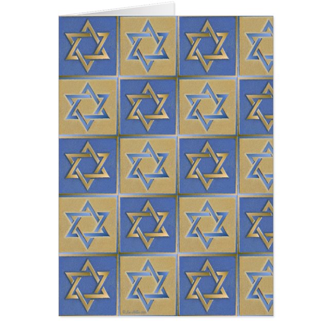 Gold Blue Star von David Art Panels (Vorne)