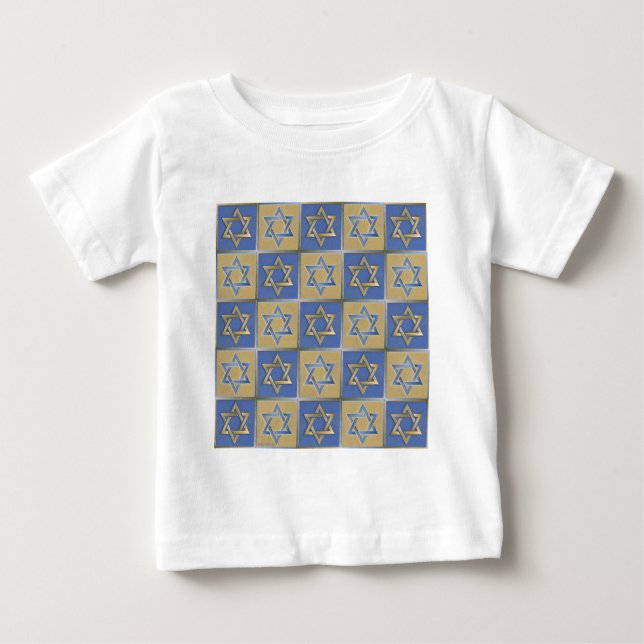 Gold Blue Star von David Art Panels Baby T-shirt (Vorderseite)