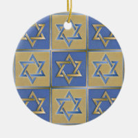 Gold Blue Star von David Art Panels