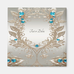 Gold Blue Stones Magnet verzieren