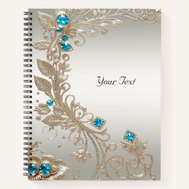 Gold Blue Stones Notebook verzieren Notizbuch
