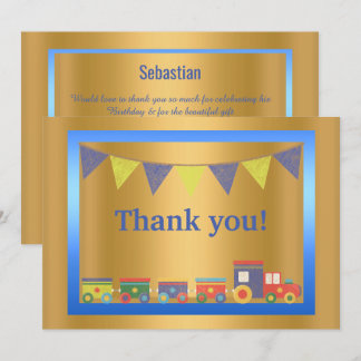 GOLD BLUE TOUR TRAIN DANKE EINLADUNG