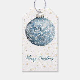 Gold Blue White Christmas Snowflakes Ornament Geschenkanhänger