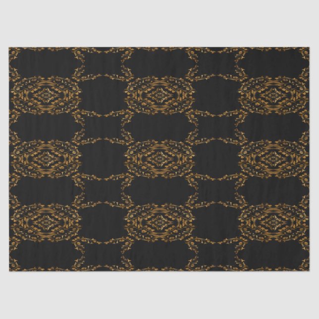Gold blühe abstraktes Design Seidenpapier (Vorderseite)