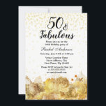 Gold Blume Glitzer 50 und fabelhafte 50. Geburtsta Einladung<br><div class="desc">Gold Blume Glitzer 50 und fabelhafte 50. Geburtstagsparty Einladung Siehe Matching Kollektion im Geschäft</div>