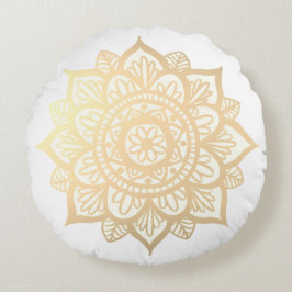 Gold Blume Mandala Rundkissen Rundes Kissen
