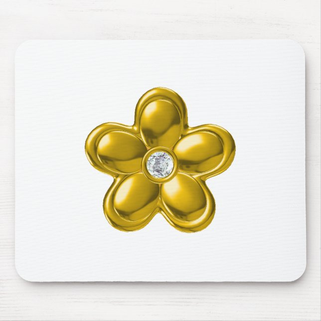 GOLD-BLUME MIT DIAMOND MOUSEPAD (Vorne)