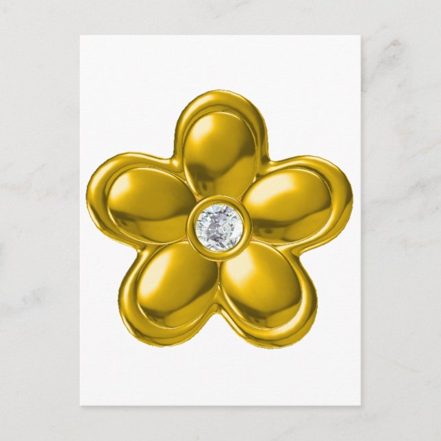 GOLD-BLUME MIT DIAMOND POSTKARTE (Vorderseite)