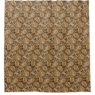 Gold Blume Print Pattern Klasse Chic Bold Luxus Duschvorhang