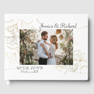 Gold Blume Wedding FOTO Gästebuch