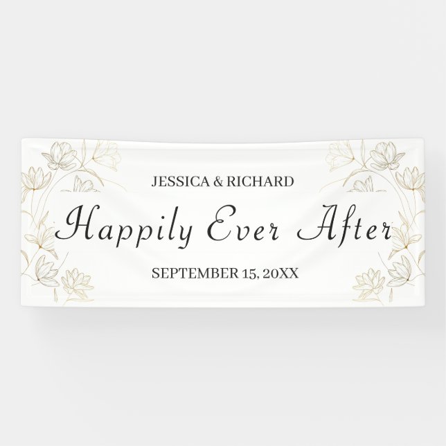 Gold Blume Wedding Sign Banner (Horizontal)