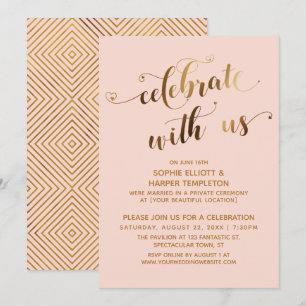 Gold & Blush Celebrate mit US Post-Wedding Party Einladung