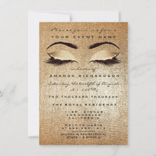 Gold Blush Makeup Eyes Glitzer 16. Bridal Einladung