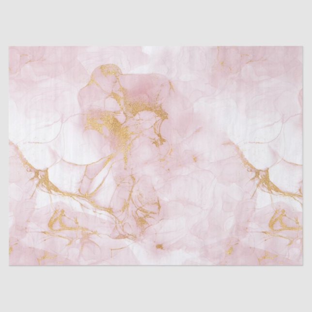 Gold Blush Marmor Seidenpapier (Vorderseite)