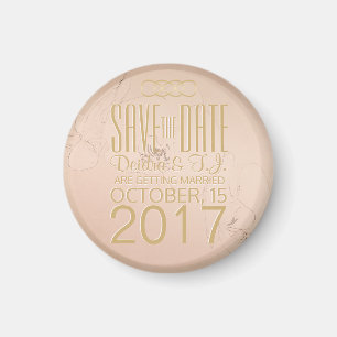 Gold Blush Orchid Speichern Sie das Date Magnet