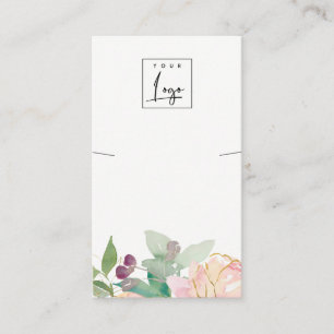 Gold Blush Pink Blumenstanze Nekklettenanzeige Visitenkarte