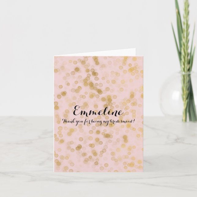 Gold Blush Pink Confetti Vielen Dank, dass Sie ein Dankeskarte (Vorderseite)