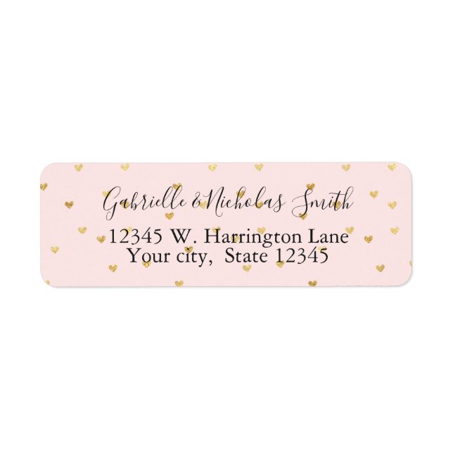 Gold Blush Pink Kleine Herzen (Vorne)