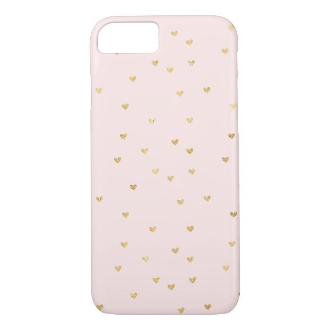 Gold Blush Pink Kleine Herzen Case-Mate iPhone Hülle (Rückseite)