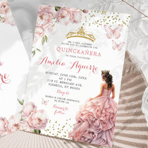 Gold Blush Pink Mexikanische Königliche Prinzessin Einladung