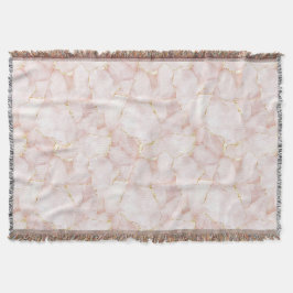 Gold Blush Pink Rose Petals Floral   Decke