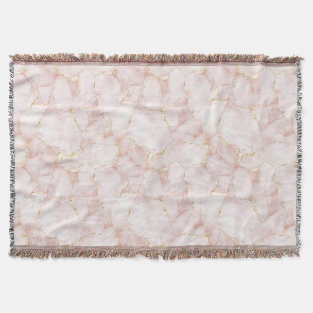 Gold Blush Pink Rose Petals Floral   Decke (Vorderseite)