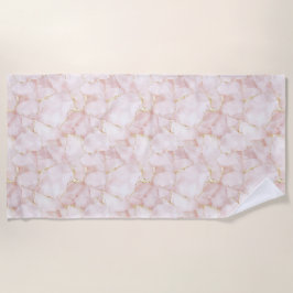 Gold Blush Pink Rose Petals Floral   Strandtuch