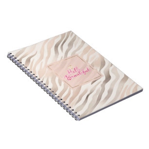 Gold Blush Rosa Creme Tier Hallo Schön Herz Notizblock